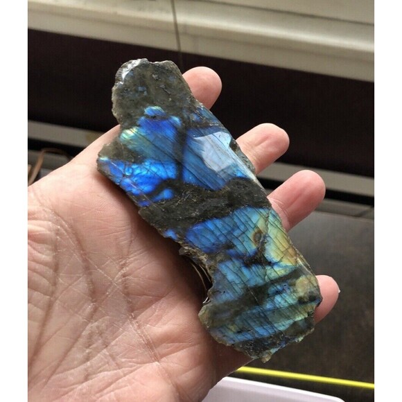 Labradorite One Side Polished Flash Stunning Colors Slab Spectrolite Reiki Stone - Picture 11 of 16